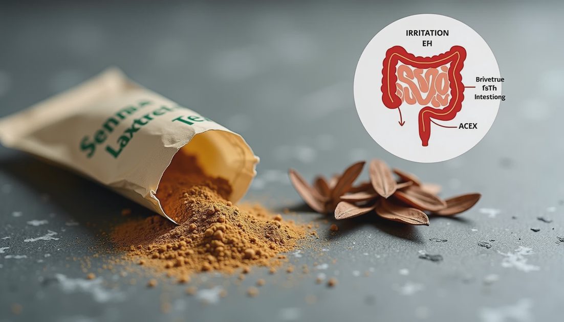 Dry senna leaves and laxative tea ingredients showing the actual cause of water weight loss from detox teas.webp