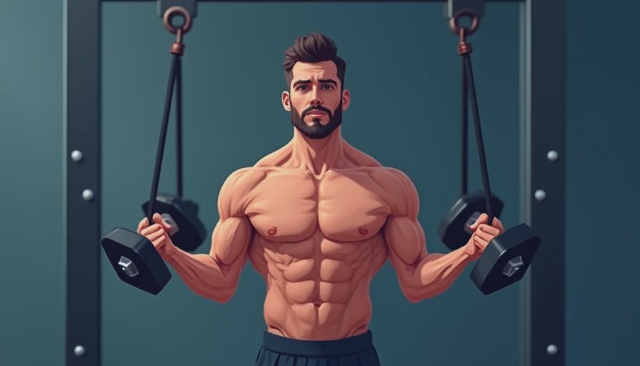 Illustration for chest and back exercises