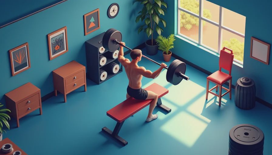 Visual context for chest and bicep workout