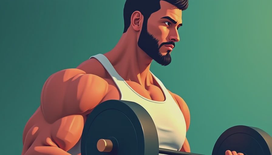 Visual context for chest and tricep workout with dumbbells